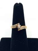10kt Yellow Gold Marquise & Round Diamond Ring