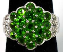 Bright Emerald & Topaz Ring in Sterling Silver