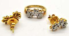 14K GOLD & DIAMONDS RING AND EARRINGS SET