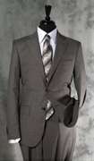 Stylish Sharkskin Slim Fit Suit, Made in Italy