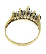 Elegant Yellow Gold Marquise Cut Sapphire & Diamond Accent Ring