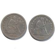 1856 & 1858 Seated Quarters