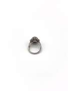 Sterling Silver White Gemstone Dome Ring