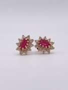 14kt Gold, Ruby & Diamond Earrings