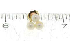 Nice Yellow Gold Triple Pearl Earrings