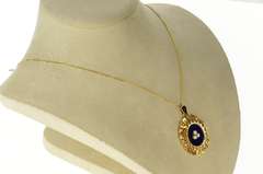 14K Yellow Gold Victorian Enamel Seed Pearl Clover Charm/Pendant