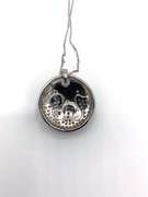 Very Fun Floral pendant Necklace with White Gemstones