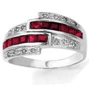 4/5 CT RUBY & DIAMOND 18K GOLD PLATED RING