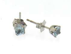 Elegant White Gold Square Aquamarine Earrings