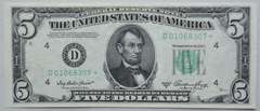 $ 5 1950 A Star CH CU Fed Reserve Note