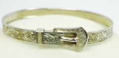 Antique Child's Sterling Silver Buckle Bangle Bracelet