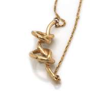 Fantastic 14kt YG Double Knot Diamond Accented Necklace