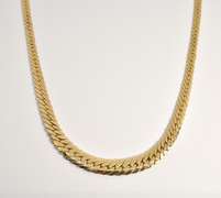 Reversible Tapered Herringbone Gold Necklace
