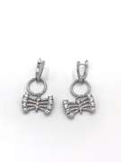 Unique Sterling Silver Earrings with White Gemstones