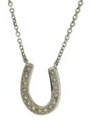 Amazing White Gold Diamond Horseshoe Necklace