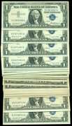 55 Superb Gem CU 1957 $1 Silver Certs. Many sequential