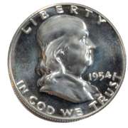 Choice Proof 1954 Franklin Half Dollar