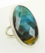 Sterling Silver Labradorite Ring, Size 6