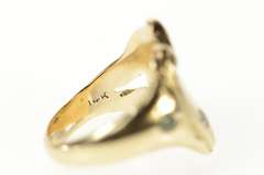 14K Yellow Gold AH Art Nouveau Etched Initial Diamond Ring