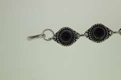 Silver-Tone Quartz Gemstone Bracelet