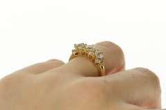 14K Yellow Gold Classic Princess Statement Wedding Band Ring