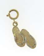 Cute Flip Flop Yellow Gold Charm