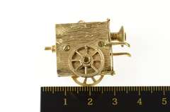 14K Yellow Gold Ornate Seed Pearl Calliope Music Box Charm/Pendant