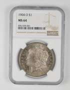 MS64 1904-O Morgan Silver Dollar - Toned - Graded NGC