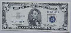 $ 5 1953 Star Choice Near Unc Silver Certificate