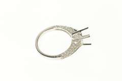 18K White Gold 0.22 Ctw Diamond 7mm Engagement Setting Ring