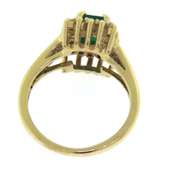 Handsome Emerald and Diamond Cocktail Ring