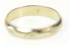14K White Gold 4.9mm Retro Clover Men's Wedding Band Ring