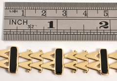 Stylish Black Onyx Gold Bracelet