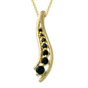 18k Gold over Sterling Silver 4/5ct Sapphire Journey Necklace