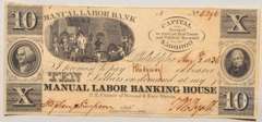 $ 10 Manual Labor Banking House Aug 2 1836 Unc Note Note