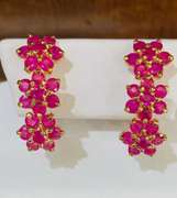 7.0 Carat Ruby Earrings in 14kt Gold