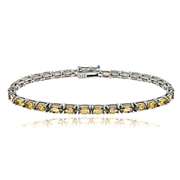 Sterling Silver 7.7ct Citrine Birthstone Tennis Bracelet