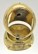 18 KT YELLOW GOLD RING WITH SAPPHIRE AND DIAMONDS.