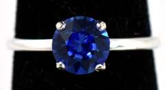 Petite Blue Crystal Ring in Sterling Silver
