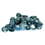 Heated only! 8.46ct blue green Sapphire set