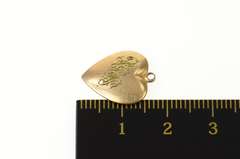 10K Yellow Gold RCG Monogram Forget Me Not Puffy Heart Charm/Pendant