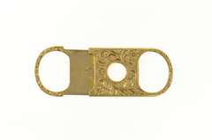 14K Yellow Gold JRH Monogram Victorian Etched Scroll Cigar Cutter