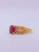 18kt Solid Yellow Gold Ruby & Diamond Cocktail Ring