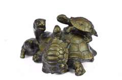 Turtle Family Bronze Figurine