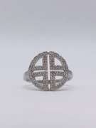 14kt Solid White Gold Diamond Ring
