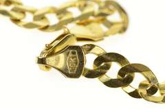 10K Yellow Gold 7.9mm Cuban Curb Link Classic Chain Men's Bracelet