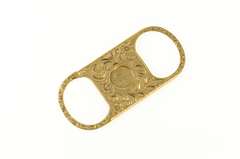 14K Yellow Gold JRH Monogram Victorian Etched Scroll Cigar Cutter