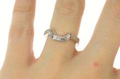 14K White Gold 0.35 Ctw Diamond Curved Wedding Band Ring