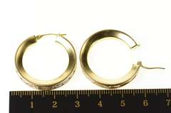 14K Yellow Gold Princess Cubic Zirconia Statement Hoop Earrings