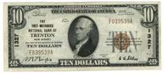 Series of 1929 $10 National of Trenton, NJ (1327). Nice